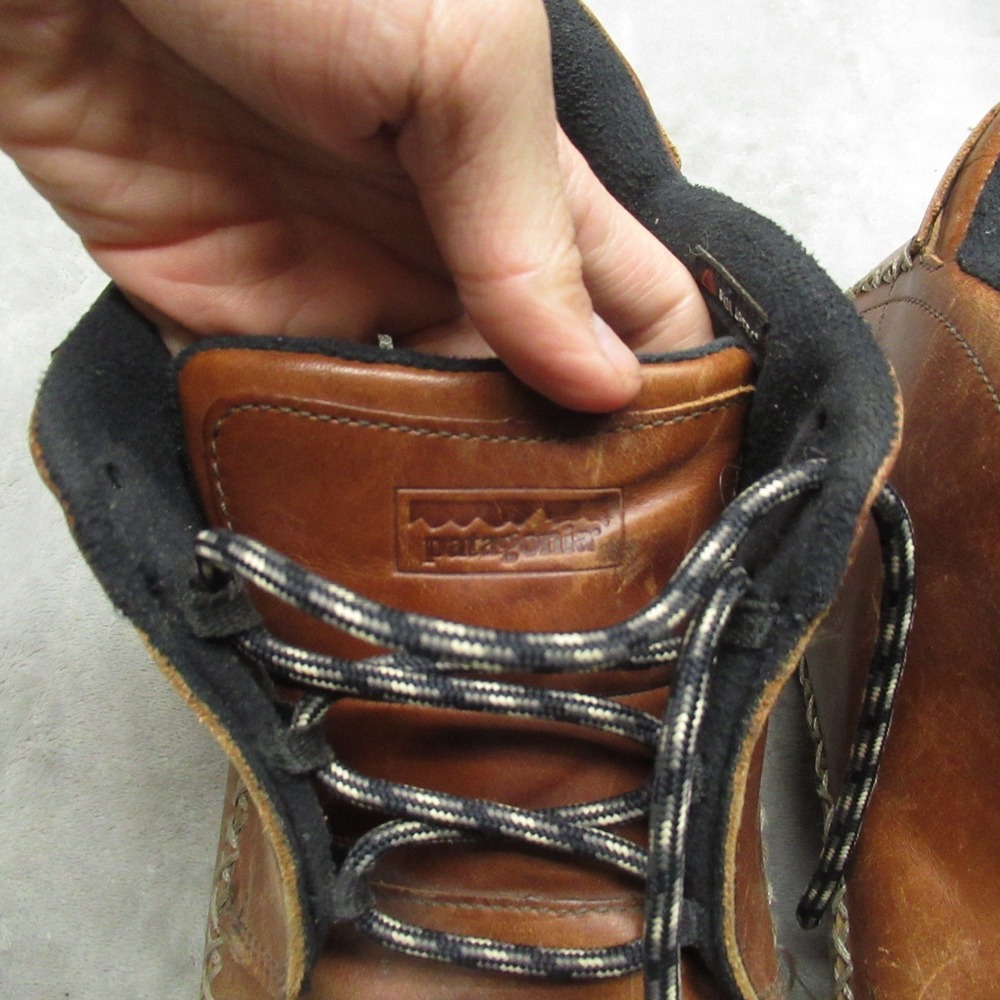 Patagonia Mens 14 Mid Boots Brown Leather Vibram Ranger Smith Waterproof Lace Up - Picture 13 of 16